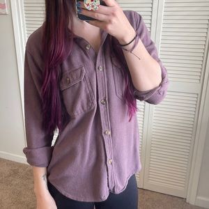 American Eagle Purple Cozy Flannel Button Down